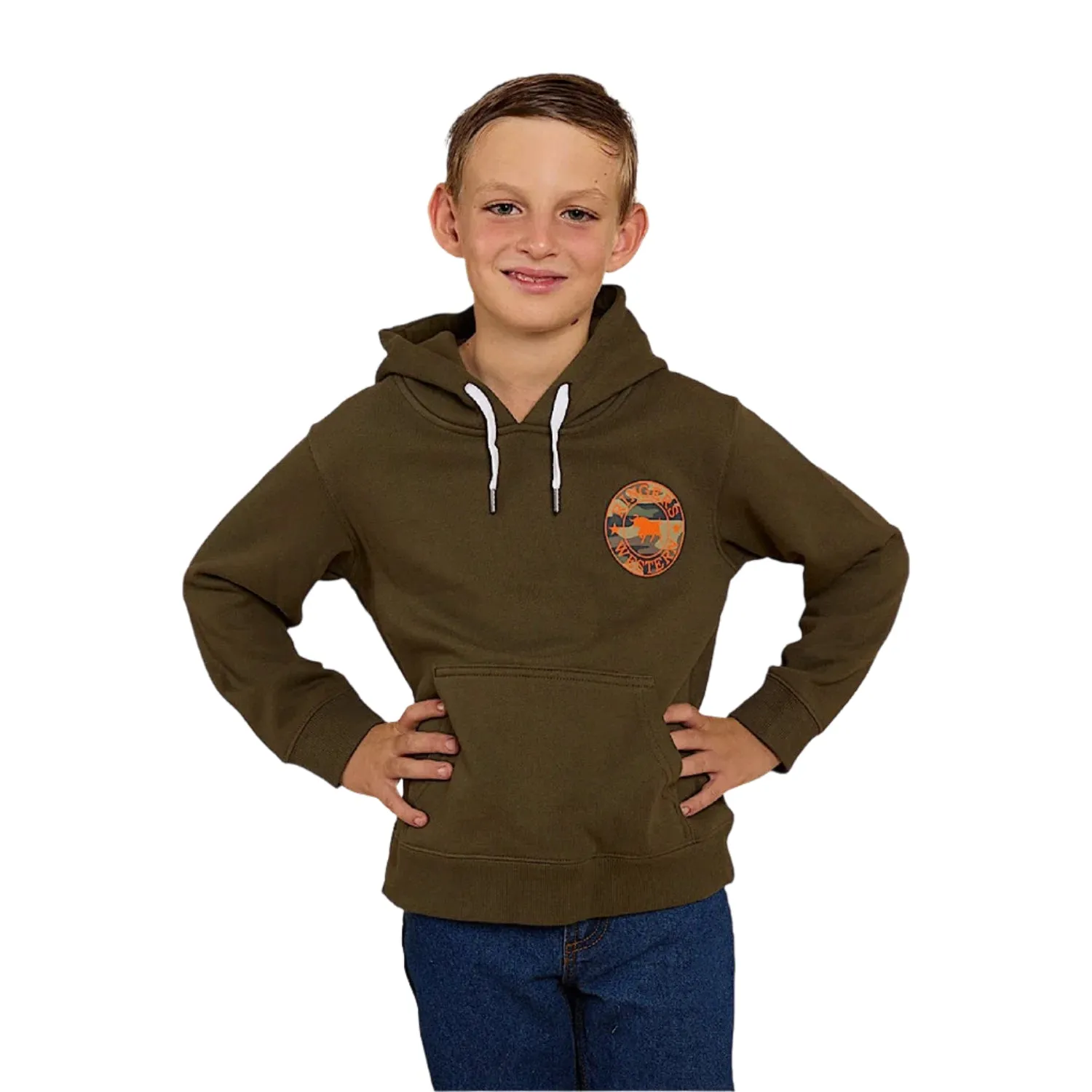 Ringers Western Kids Signature Bull Hoodie - Military Green/Camo