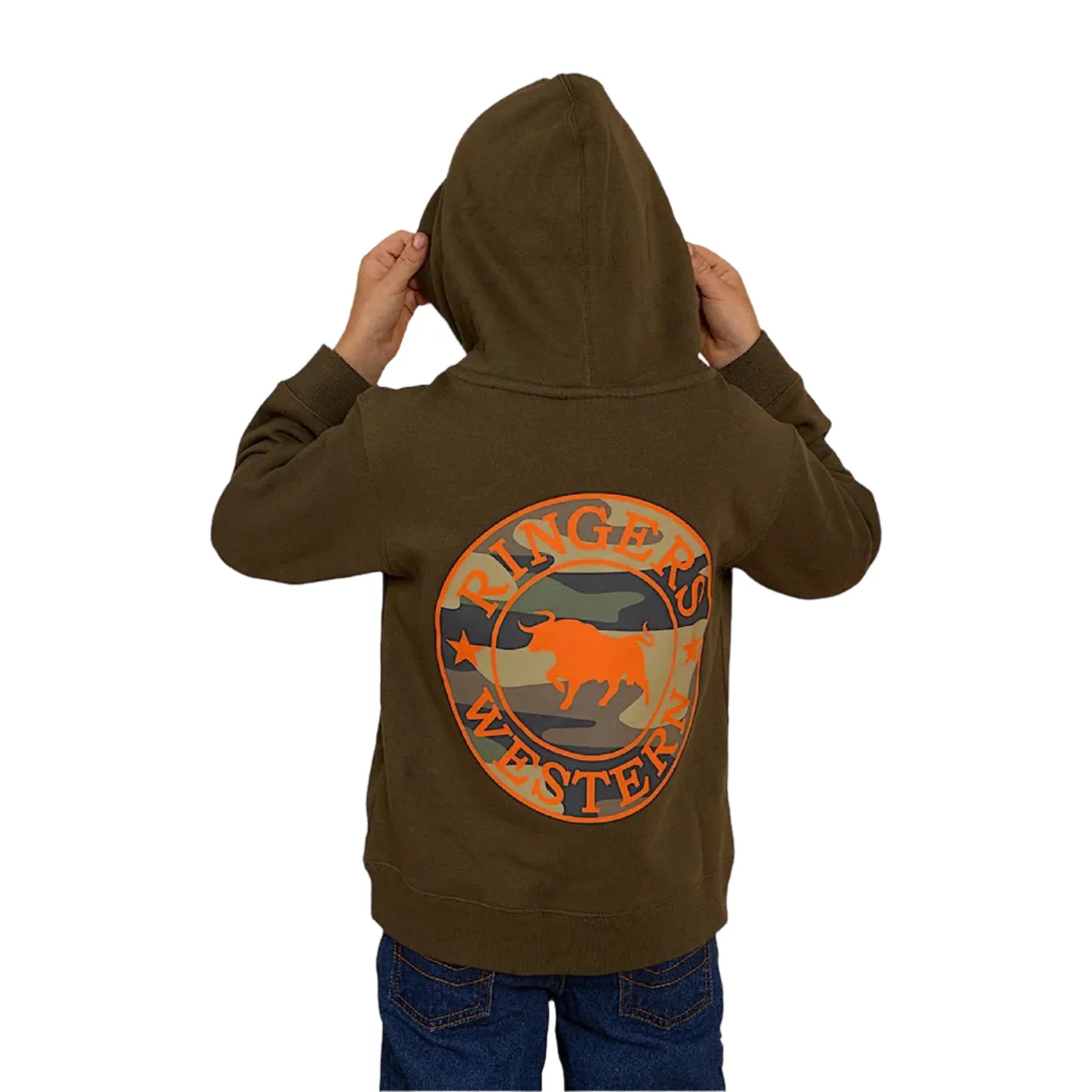 Ringers Western Kids Signature Bull Hoodie - Military Green/Camo