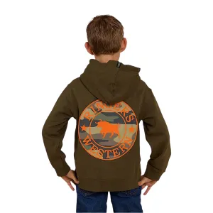 Ringers Western Kids Signature Bull Hoodie - Military Green/Camo