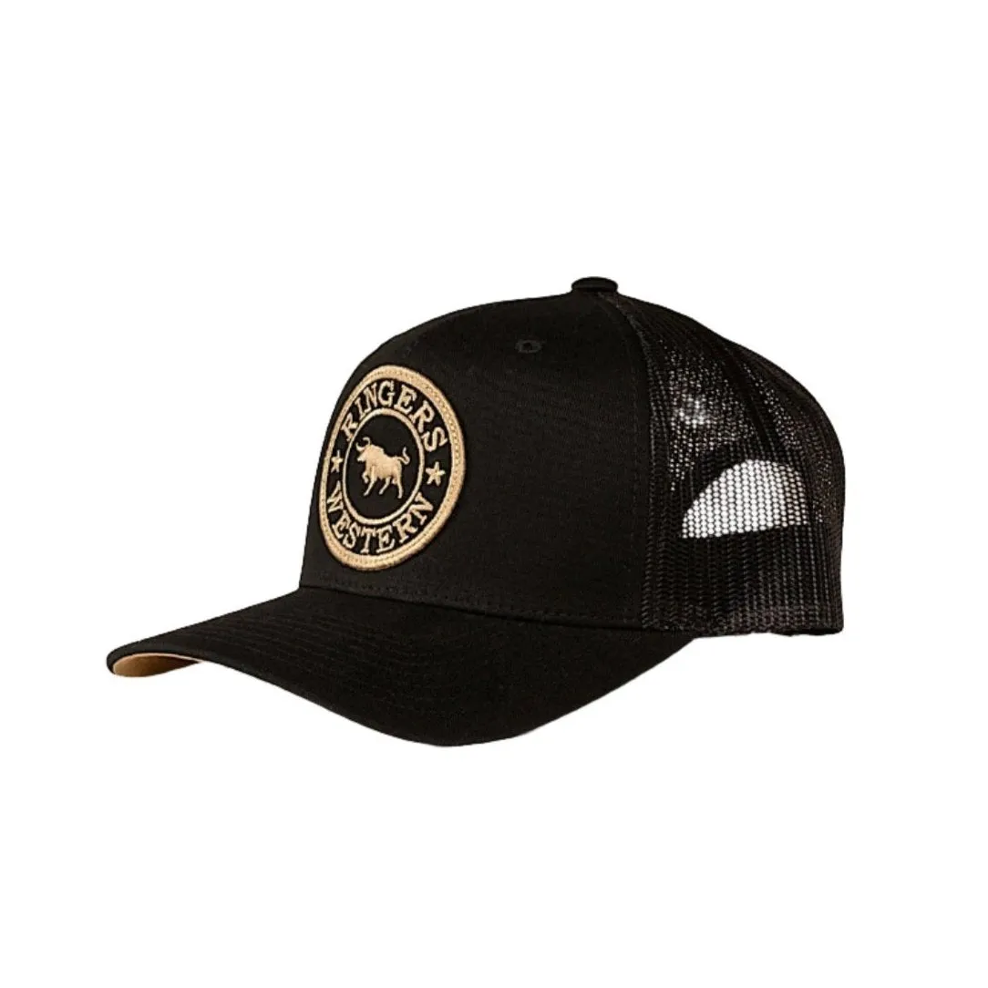 Ringers Western Kid's Signature Bull Trucker Cap - Black/Gold