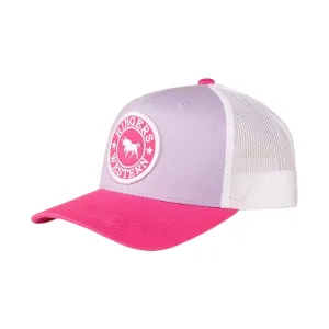 Ringers Western Kid's Signature Bull Trucker Cap - Lilac/Candy