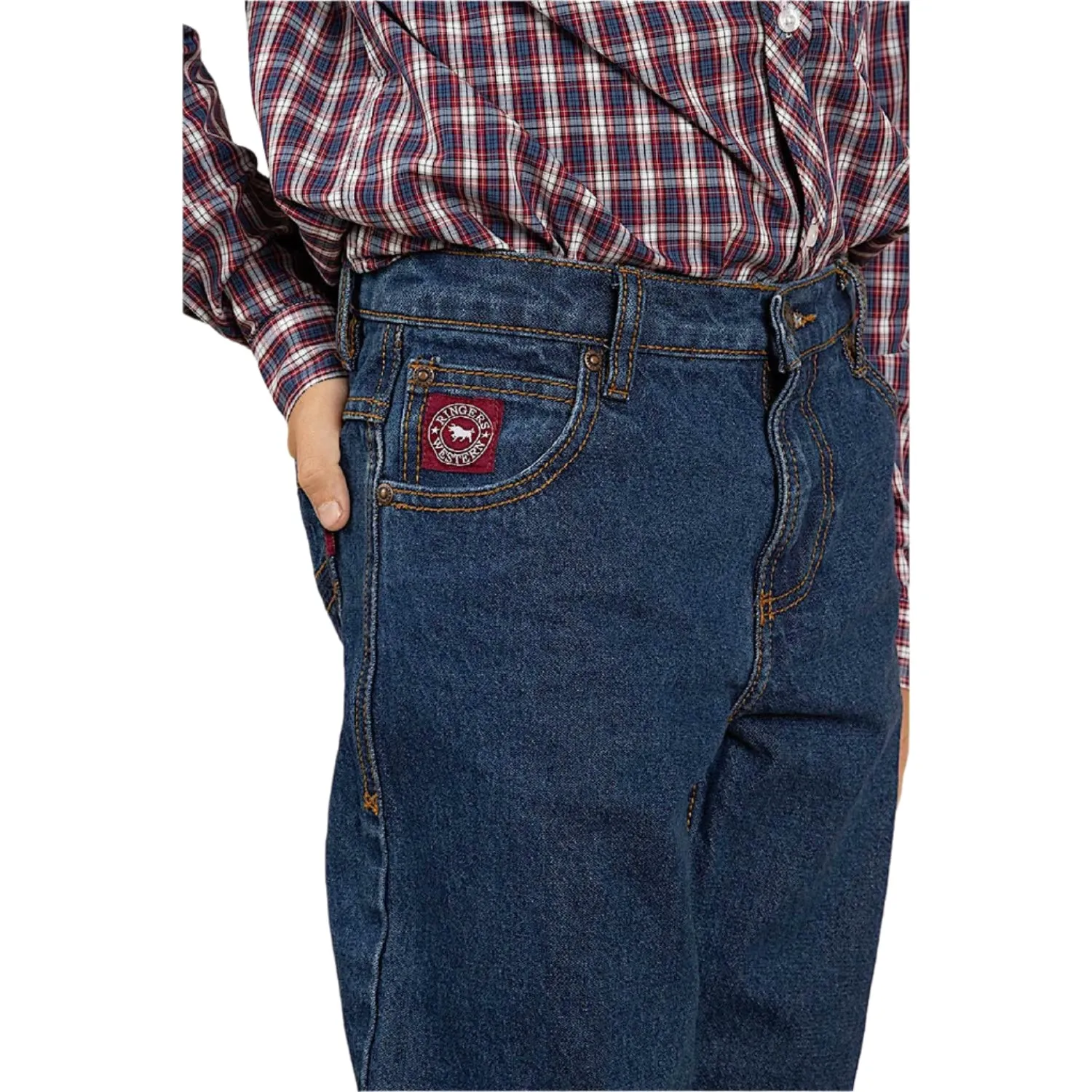 Ringers Western Kid's Southwest Relaxed Fit Jean - Mid Wash Blue