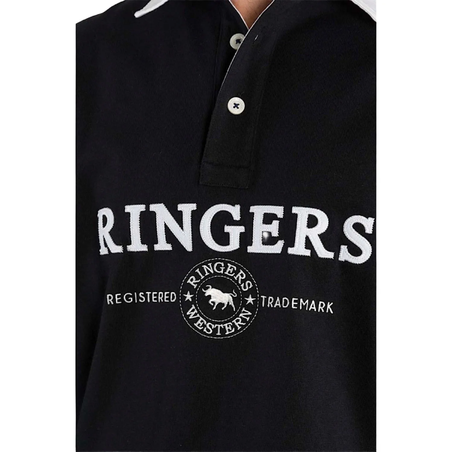 Ringers Western Men's Burton Rugby Jersey - Black/White