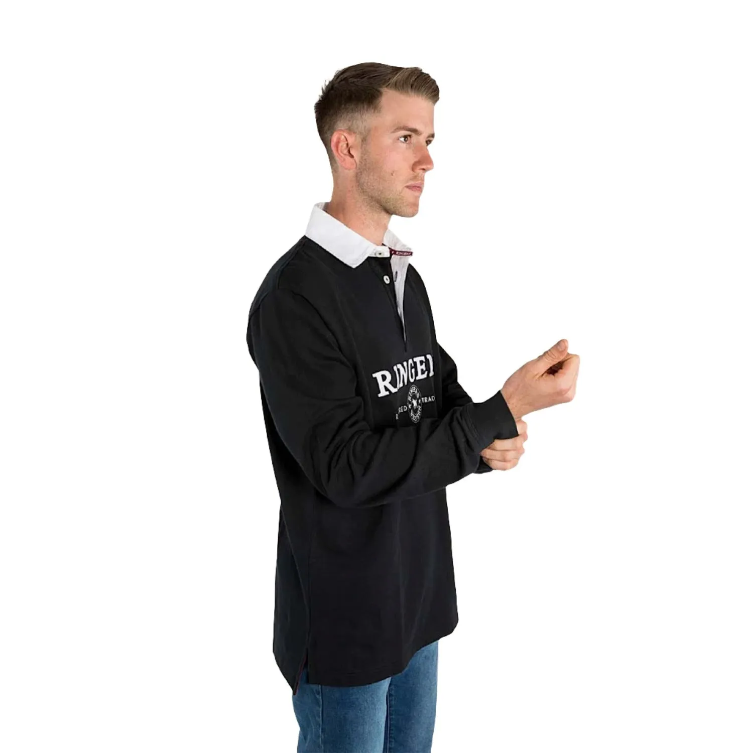 Ringers Western Men's Burton Rugby Jersey - Black/White