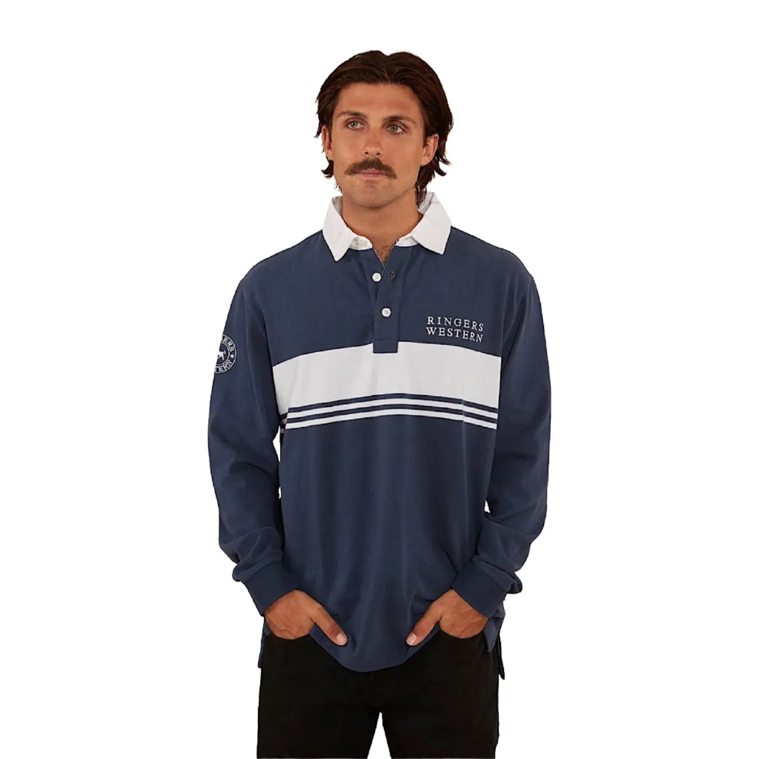 Ringers Western Men's Edmonton Rugby Jersey - Navy/White