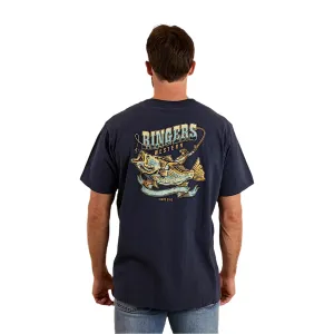 Ringers Western Men's Loose T-Shirt Buckin Barra - Navy