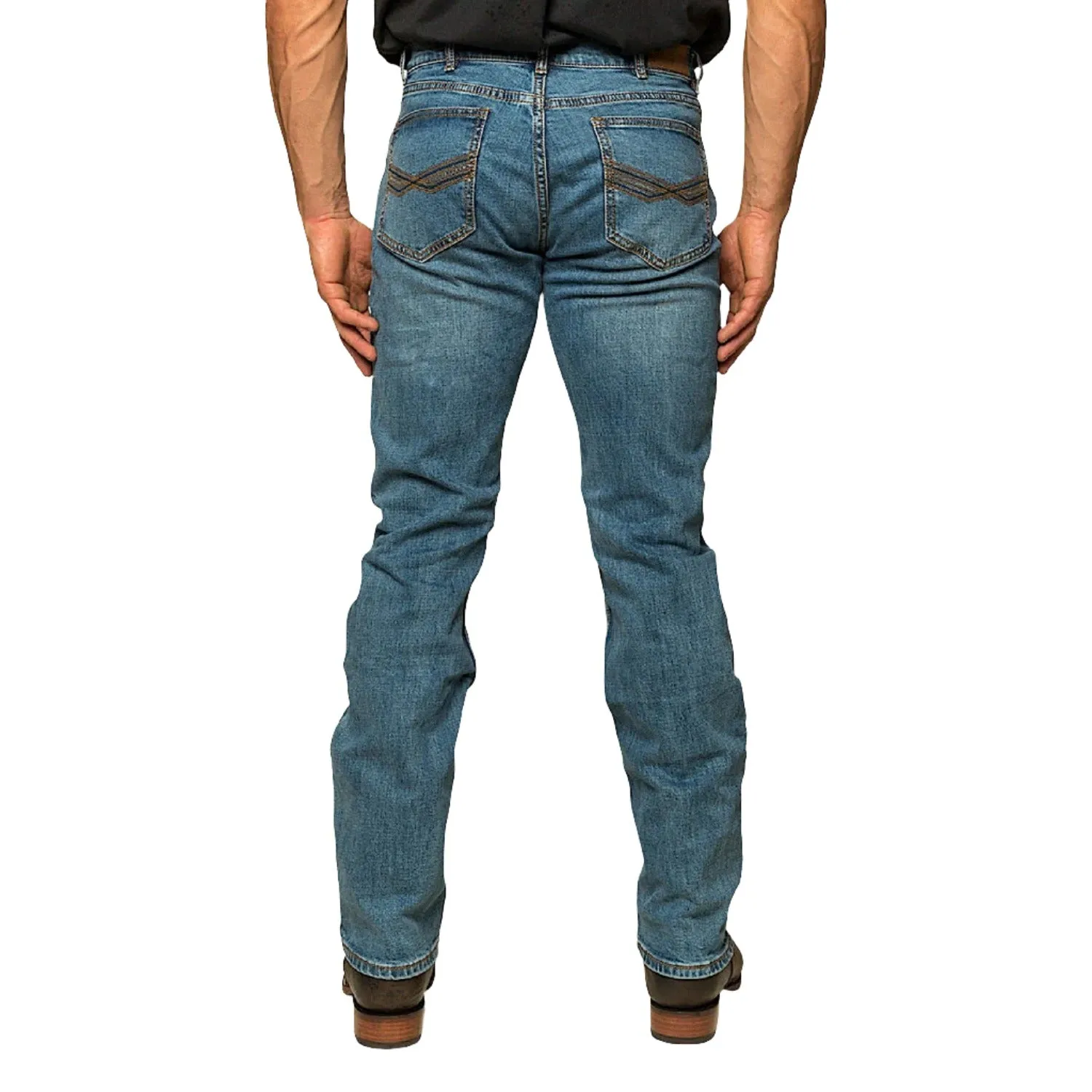 Ringers Western Men's Muster Slim Straight Fit Jean - Mid Wash Blue