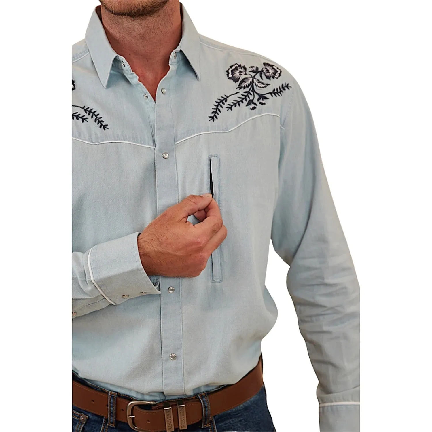 Ringers Western Men's Neilsen Western Dress Shirt - Chambray