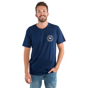 Ringers Western Men's  Signature Bull Classic Fit T-Shirt - Navy with White Print