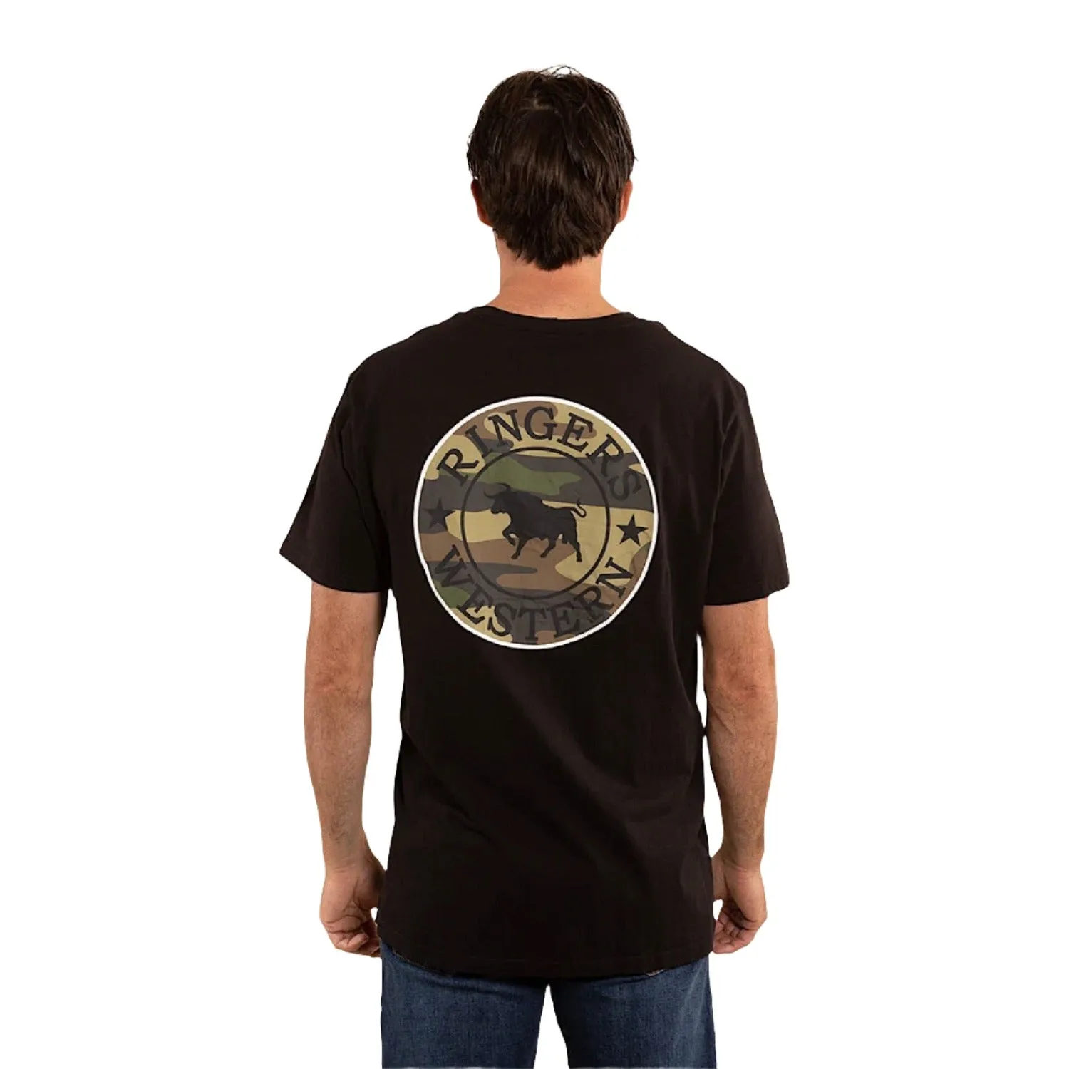 Ringers Western Men's Signature Bull Loose T-Shirt - Black/Camo