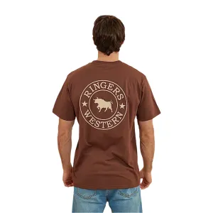 Ringers Western Men's Signature Bull Loose T-Shirt - Chocolate/Dark Sand
