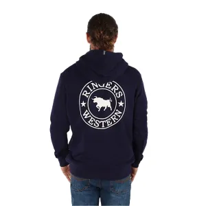 Ringers Western Men's Signature Bull Pullover Hoodie - Navy/White
