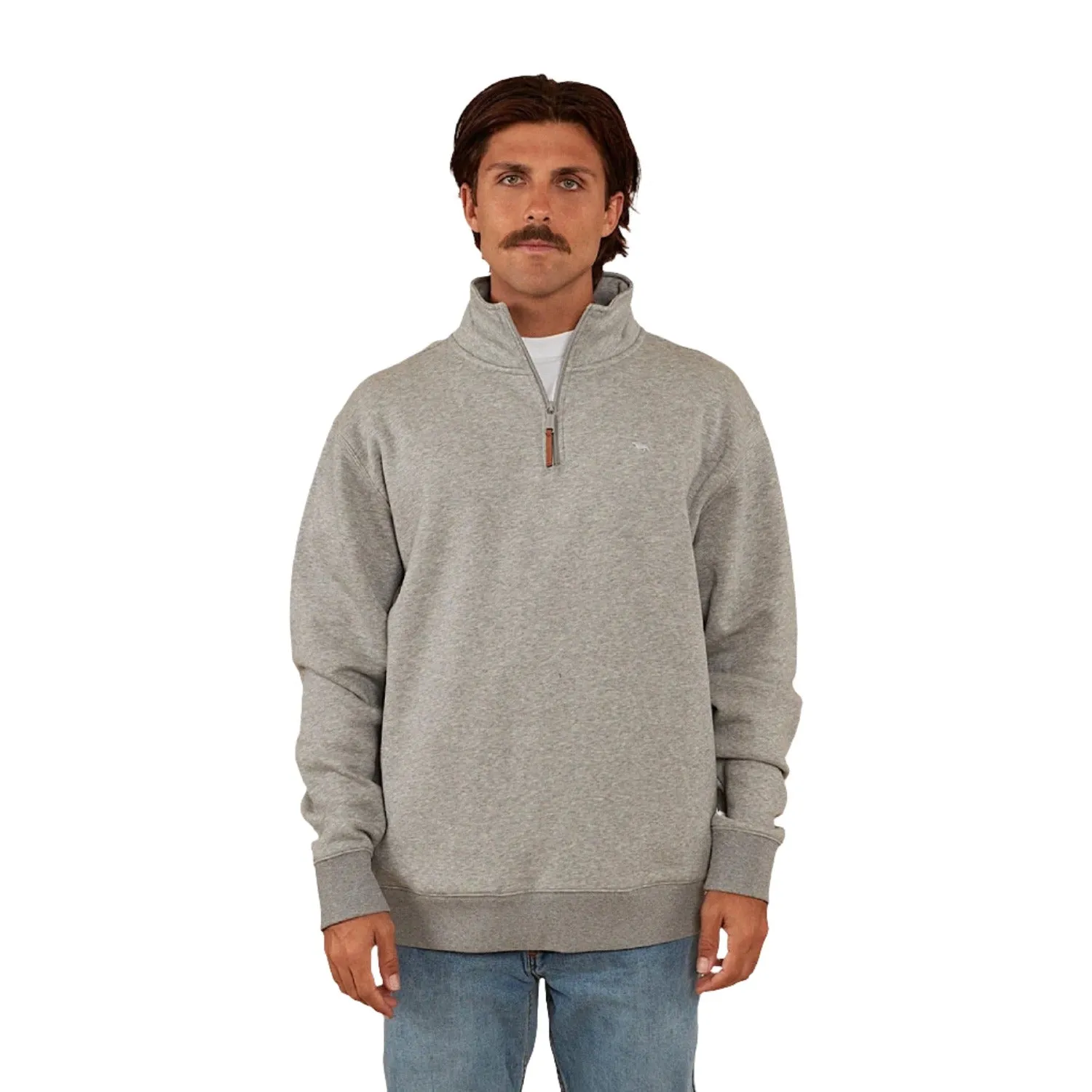 Ringers Western Men's Strand 1/4 Zip Crew - Grey Marle