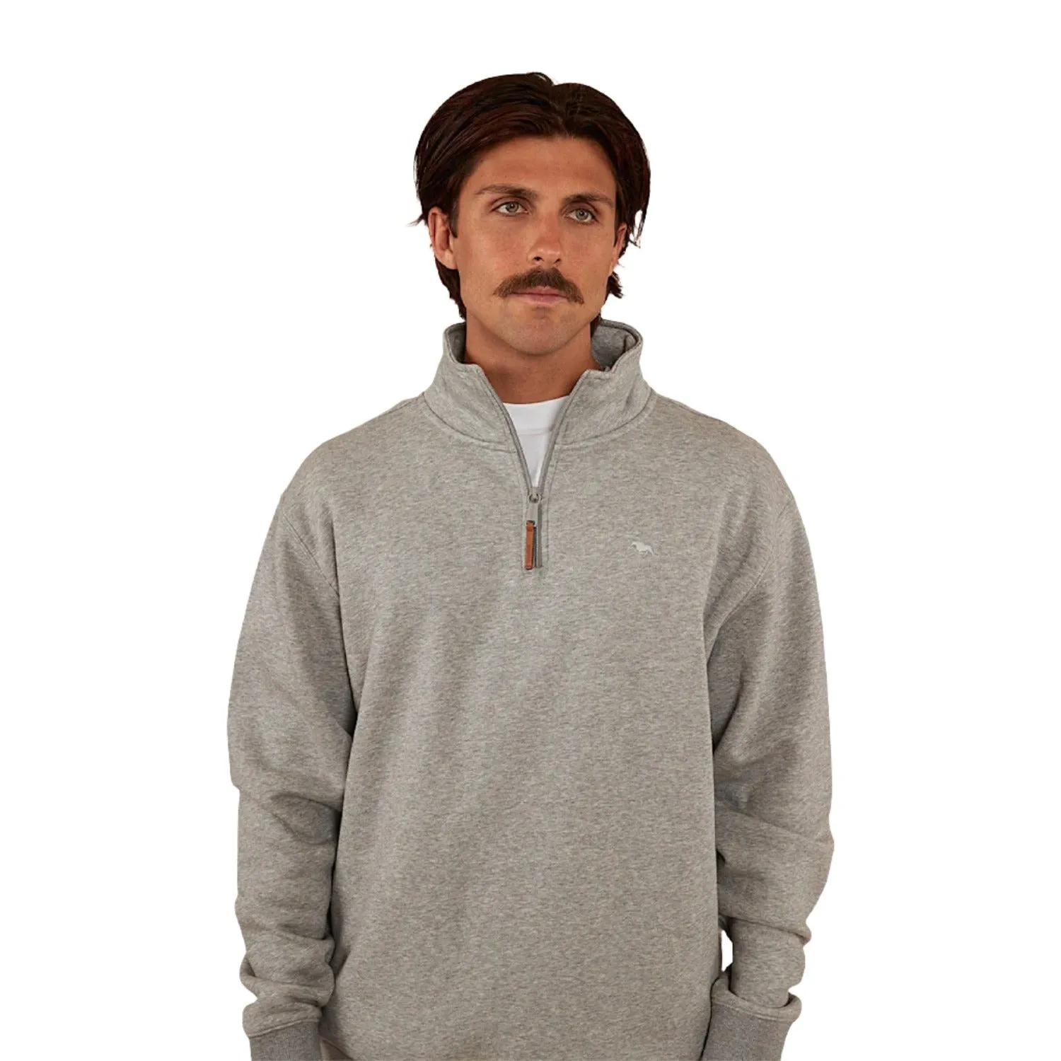 Ringers Western Men's Strand 1/4 Zip Crew - Grey Marle