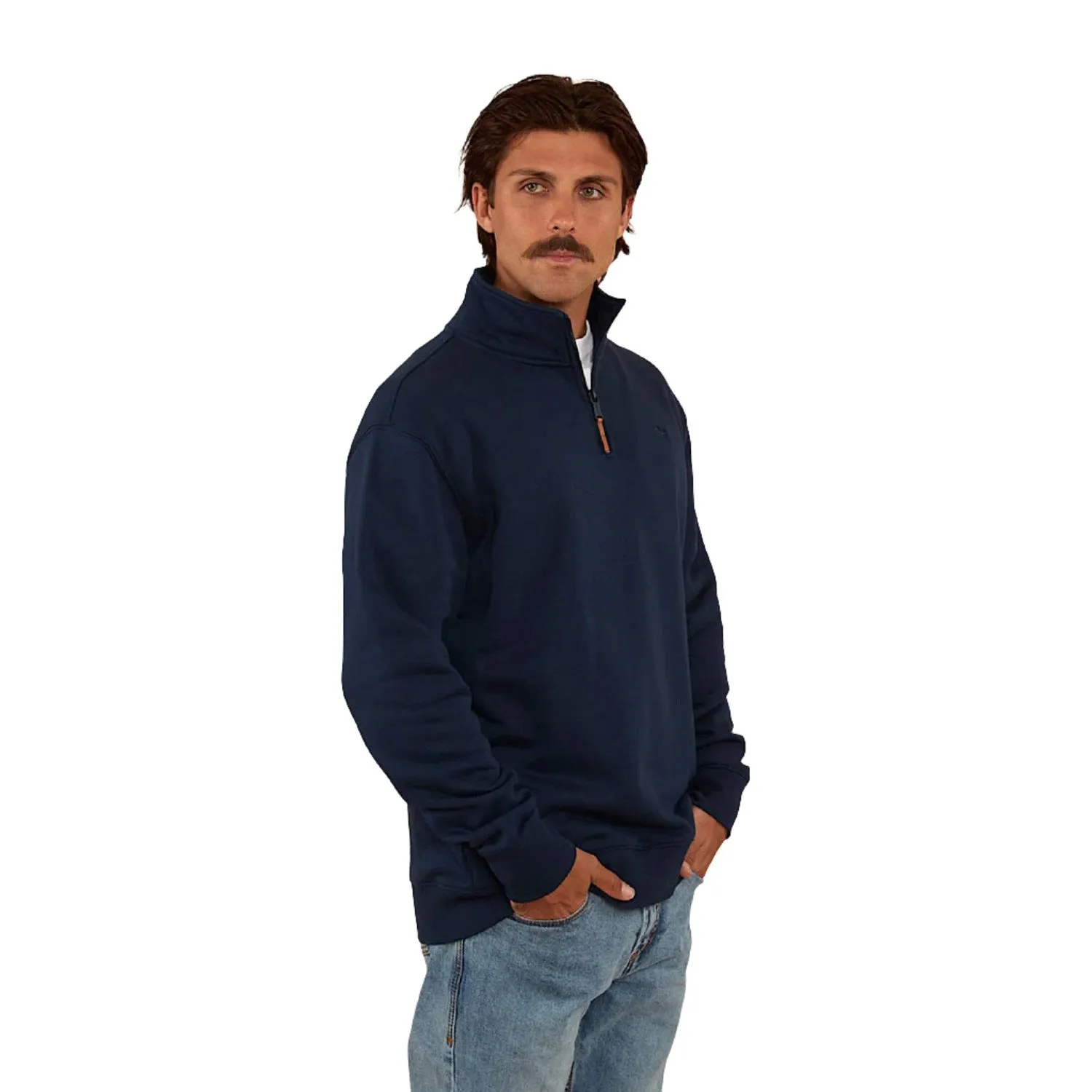 Ringers Western Men's Strand 1/4 Zip Crew - Navy