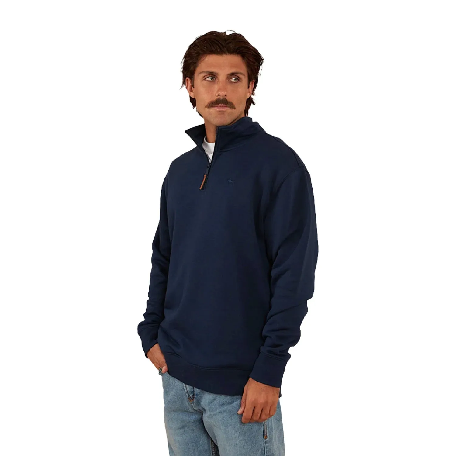 Ringers Western Men's Strand 1/4 Zip Crew - Navy