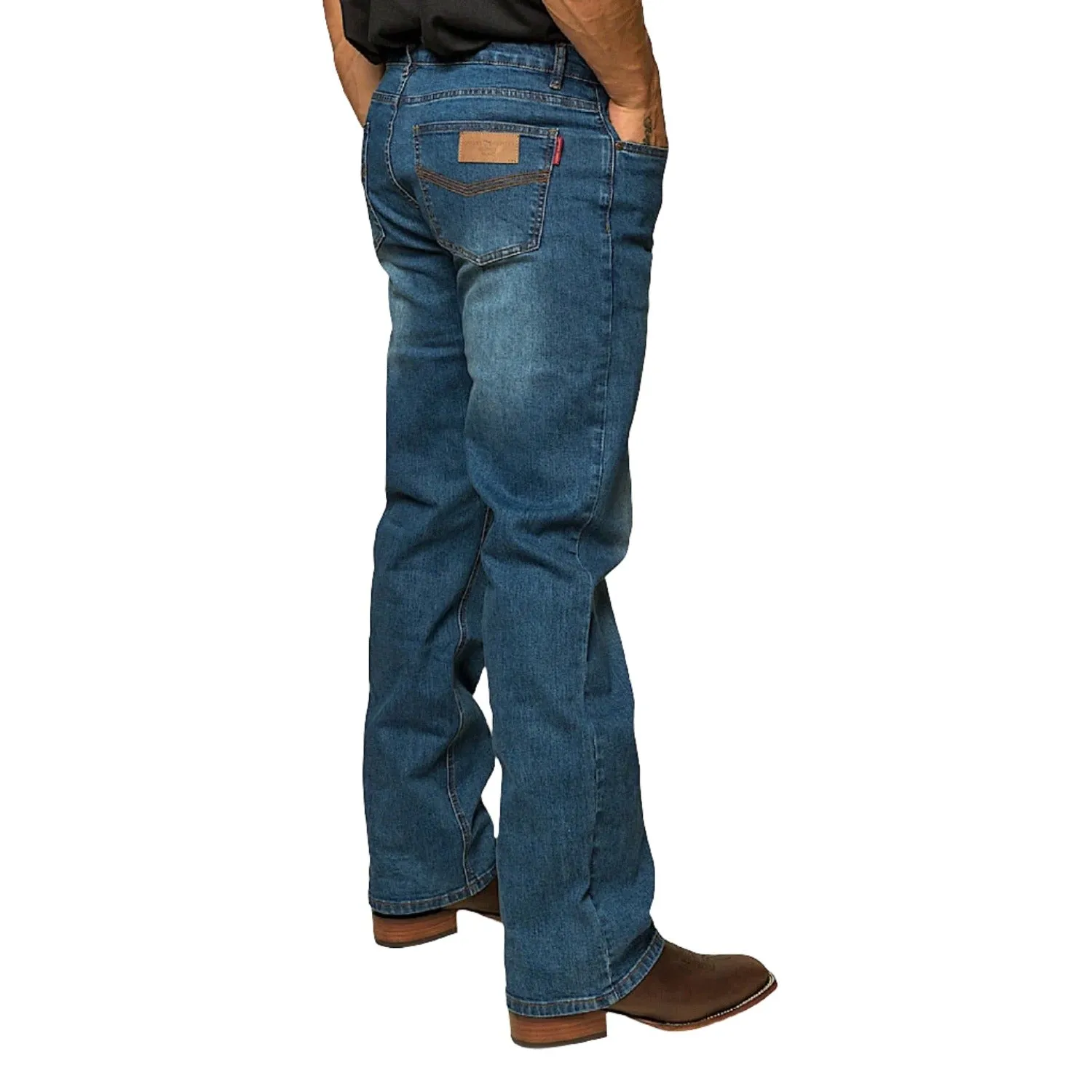 Ringers Western Men's Sturt Relaxed Leg Jean - Mid Blue