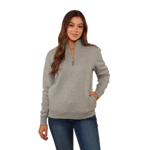 Ringers Western Peninsula Women's 1/4 Zip Crew - Grey Marle