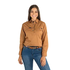 Ringers Western Pentecost River Women's Half Button Work Shirt - Rust