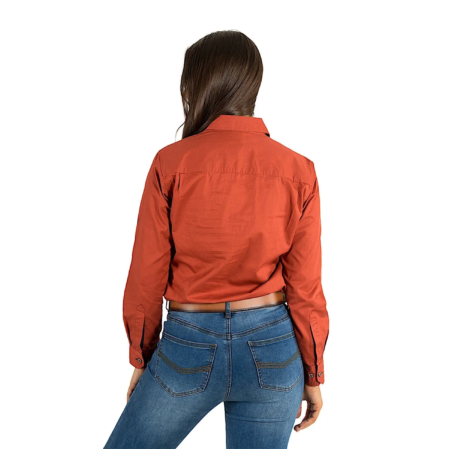Ringers Western Pentecost River Womens Half Button Work Shirt - Terracotta