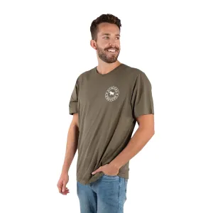 Ringers Western Signature Bull Men's Classic Fit T-Shirt - Military Green/White