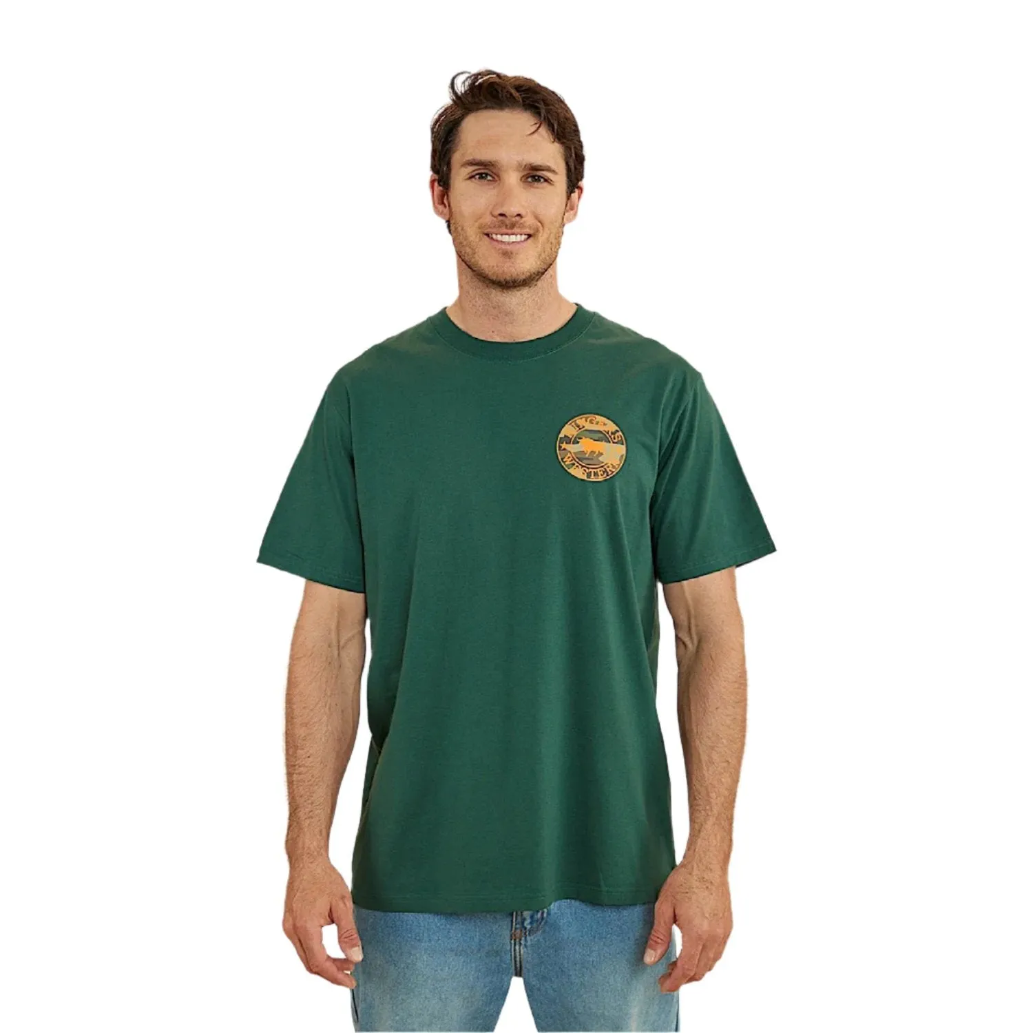 Ringers Western Signature Bull Men's Loose T-Shirt - Pine/Camo