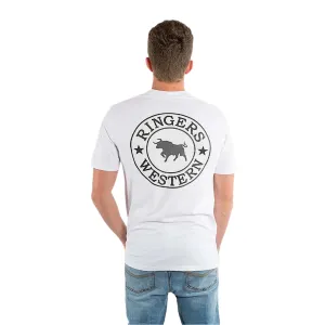 Ringers Western Signature Bull Men's Loose T-Shirt - White/Black