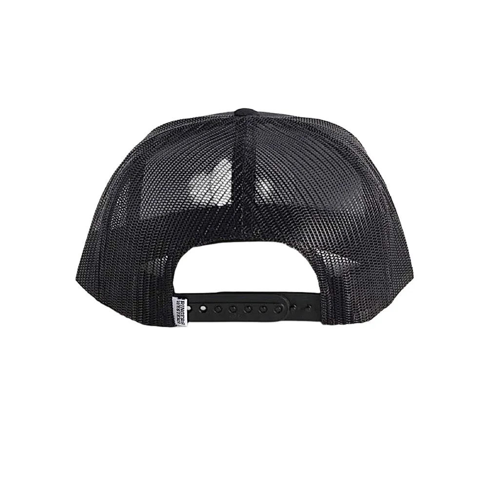 Ringers Western Signature Bull Trucker Cap - Black with Black & Pink Patch