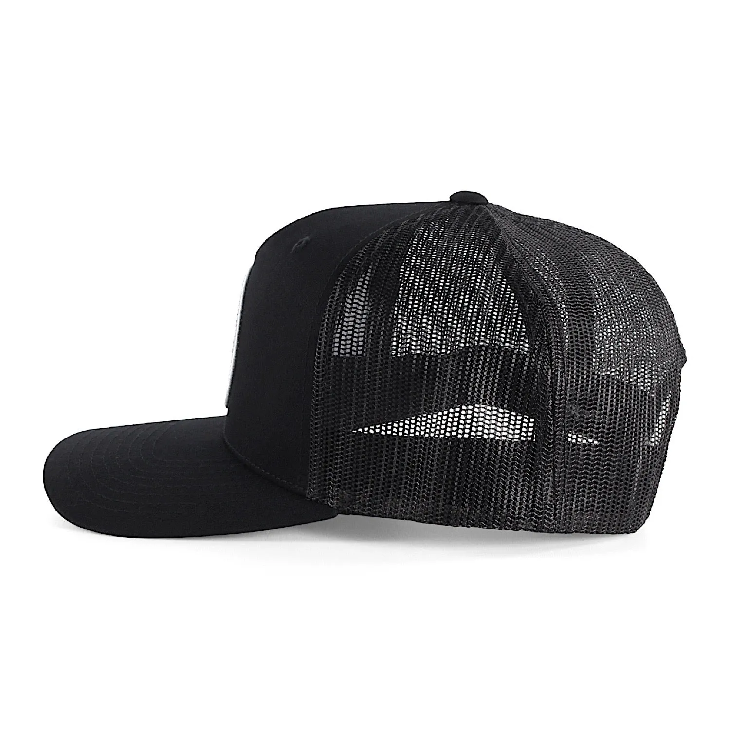 Ringers Western Signature Bull Trucker Cap - Black with Black & White Patch