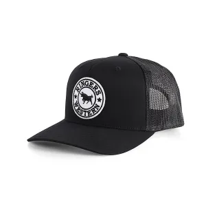 Ringers Western Signature Bull Trucker Cap - Black with Black & White Patch