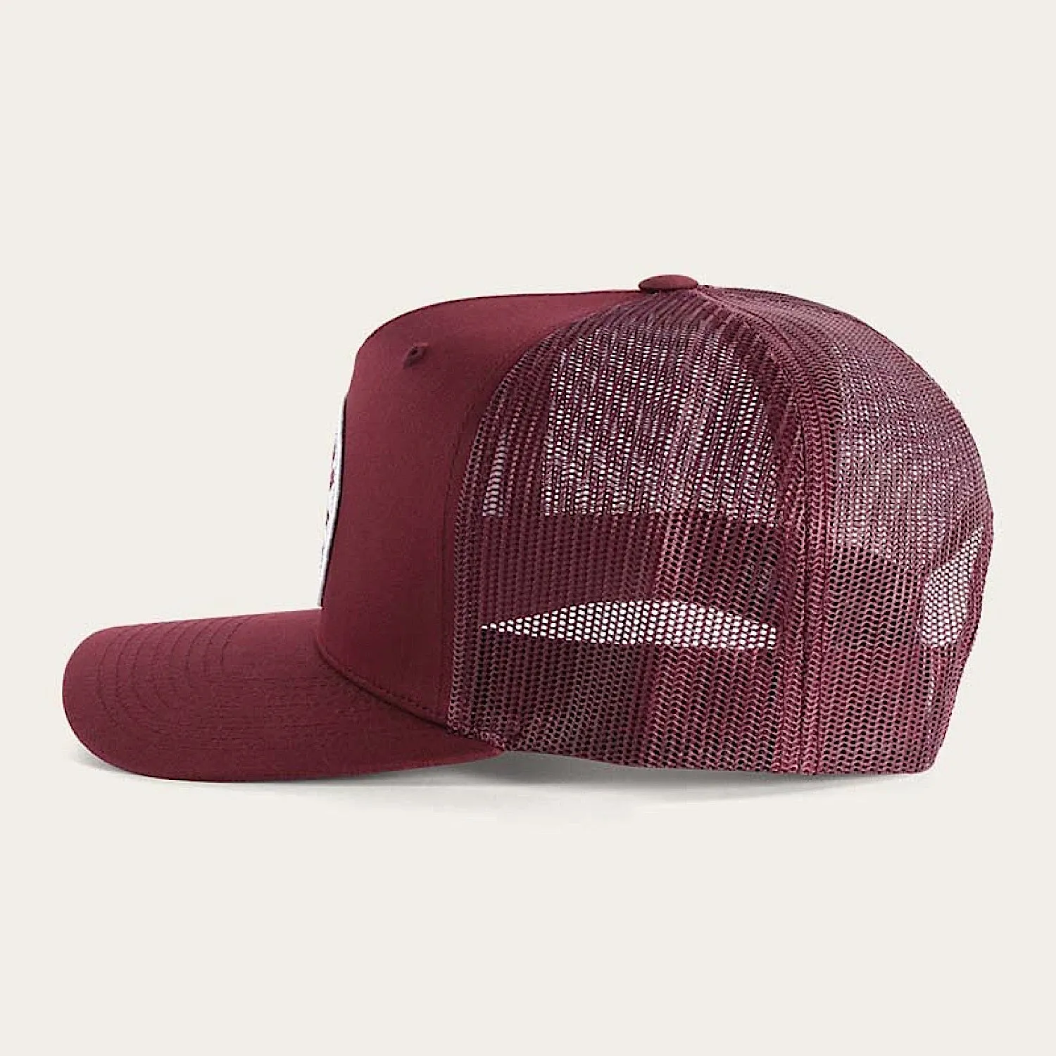 Ringers Western Signature Bull Trucker Cap - Burgundy with Burgundy & White Patch