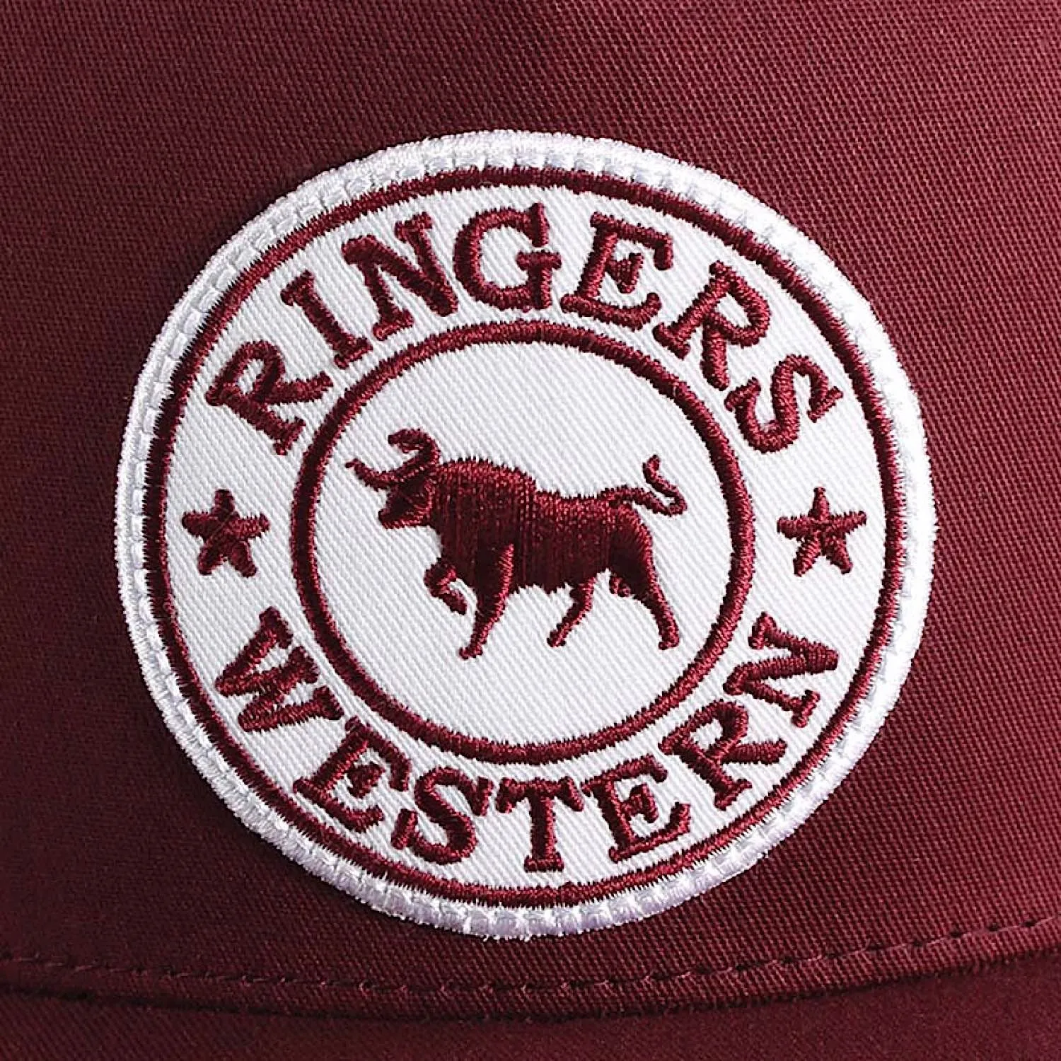 Ringers Western Signature Bull Trucker Cap - Burgundy with Burgundy & White Patch