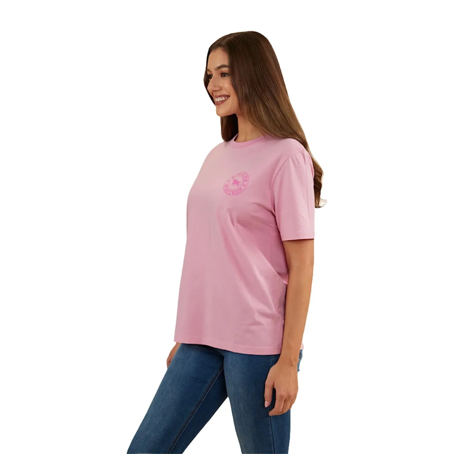 Ringers Western Signature Bull Women's Loose Fit T-Shirt - Pastel Pink/Candy