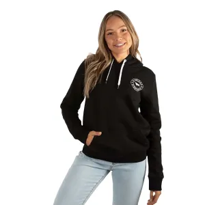 Ringers Western Signature Bull Women's Pullover Hoodie - Black/White Print