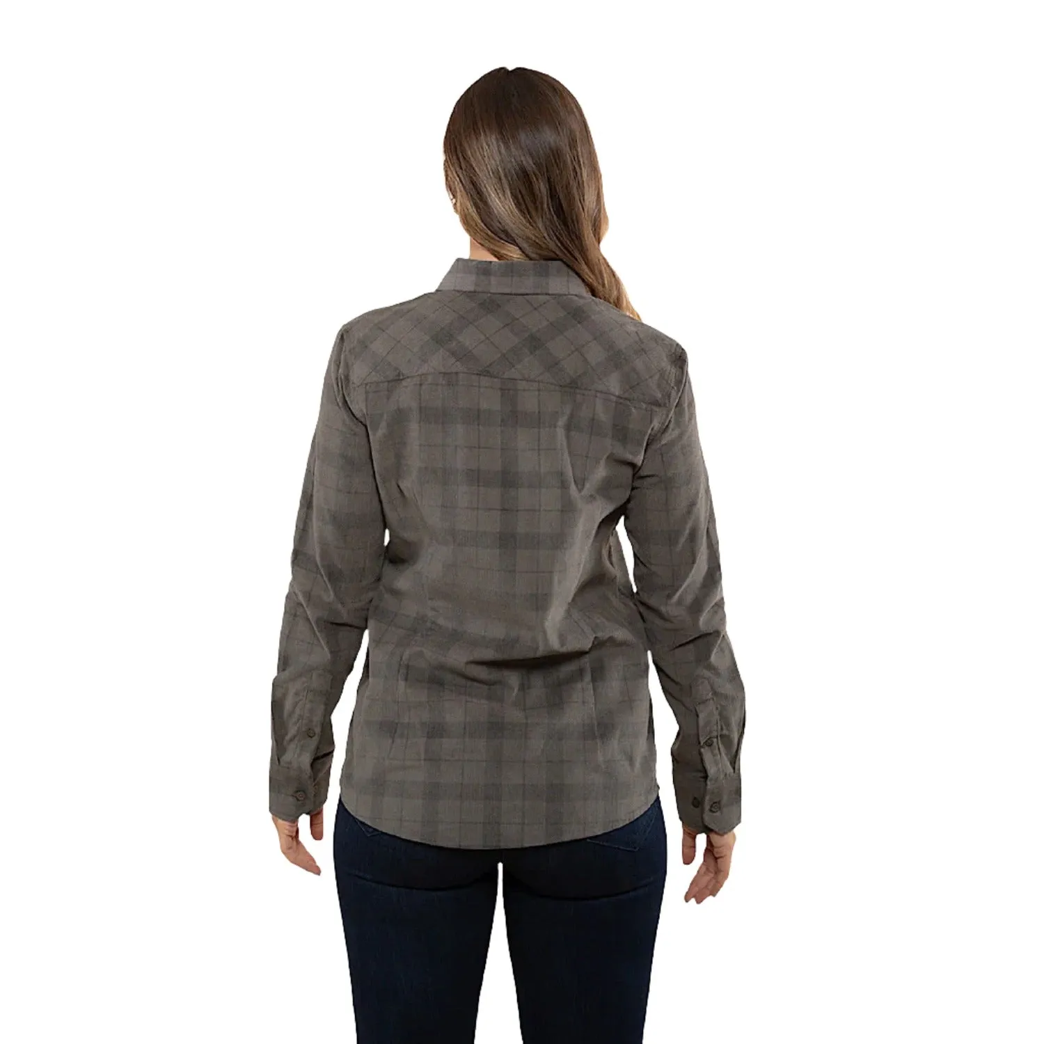 Ringers Western Women's Corduroy Long Sleeve Shirt - Charcoal