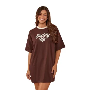 Ringers Western Women's Melrose T-Shirt Dress - Chocolate