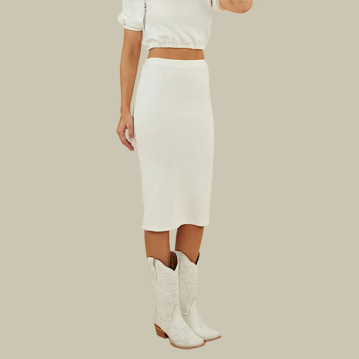 Ringers Western Women's Paloma Midi Skirt - White
