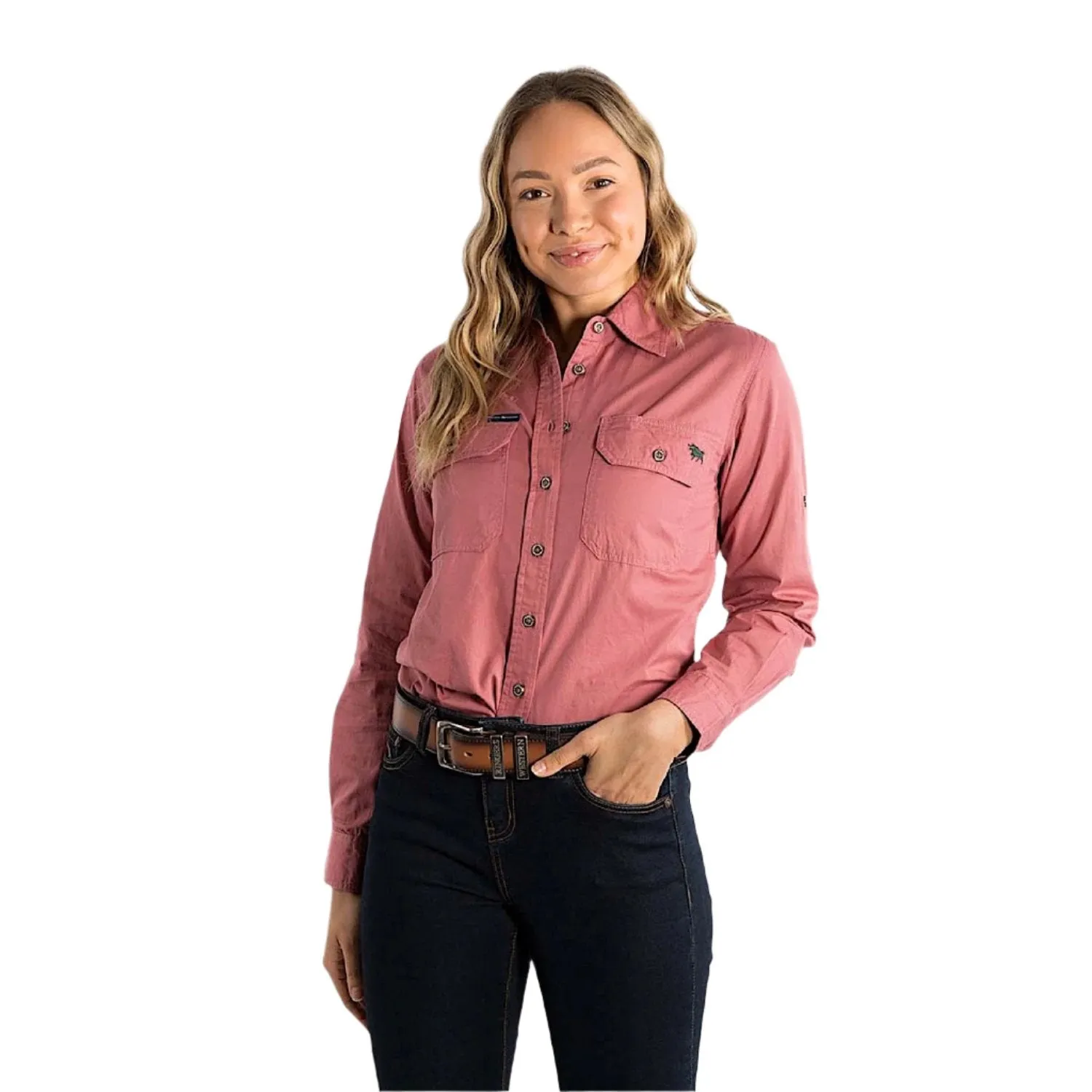 Ringers Western Women's Pentecost River Full Button Work Shirt - Dusty Rose