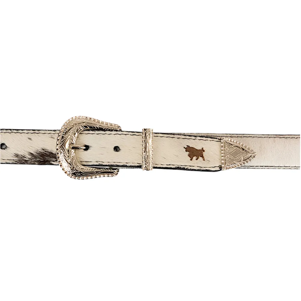 Ringers Western Zoey Double Buckle Belt - Black / White