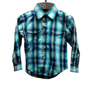 Roper Boy's Amarillo Collection Shirt Plaid Blue
