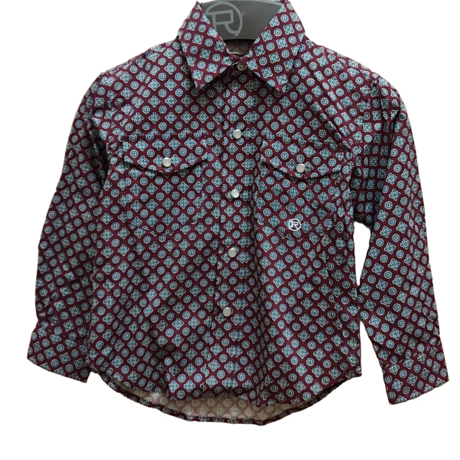 Roper Boy's Amarillo Collection Shirt - Print Wine