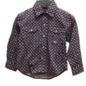 Roper Boy's Amarillo Collection Shirt - Print Wine