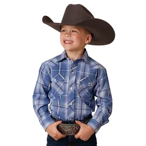 Roper Boy's Karman Classic 55/45 Collection Shirt Plaid Blue