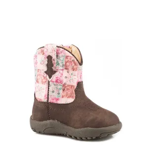 Roper INFANT Cowbaby Floral Shine Boot - Brown/Pink