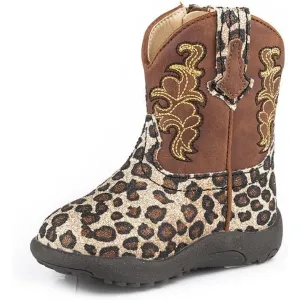 Roper INFANT Cowbaby Glitter Wild Cat - Gold Glitter Leopard/Brown