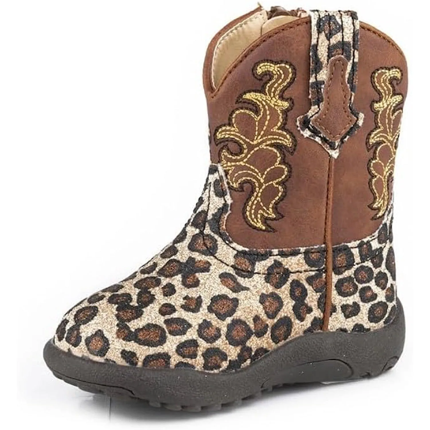 Roper INFANT Cowbaby Glitter Wild Cat - Gold Glitter Leopard/Brown