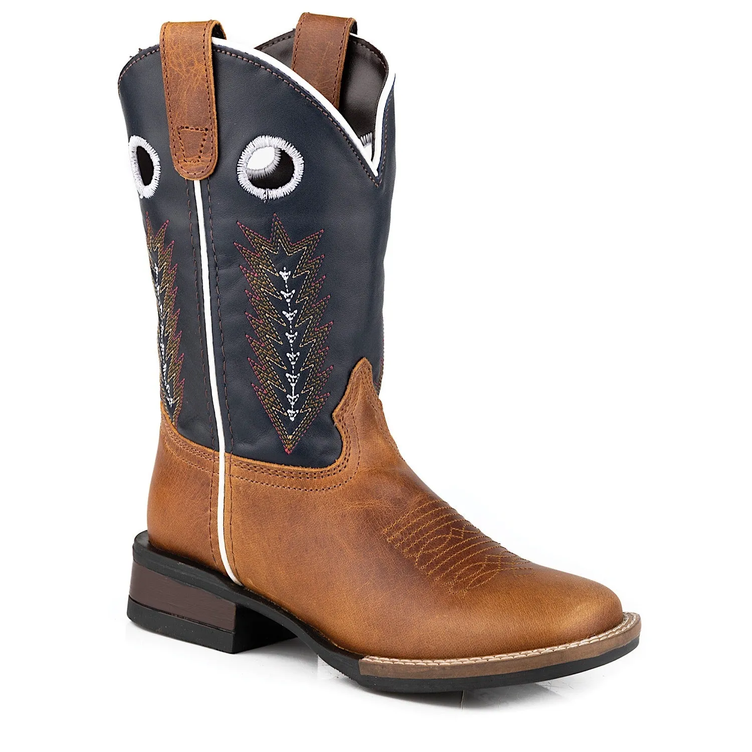Roper LITTLE KIDS James Boot Burnished/Navy Leather