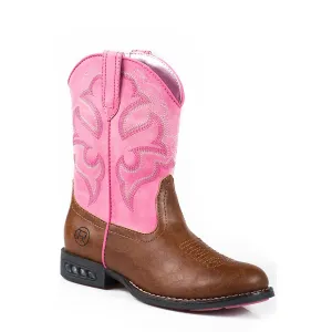 Roper LITTLE KIDS Lightning Boot Tan/Pink