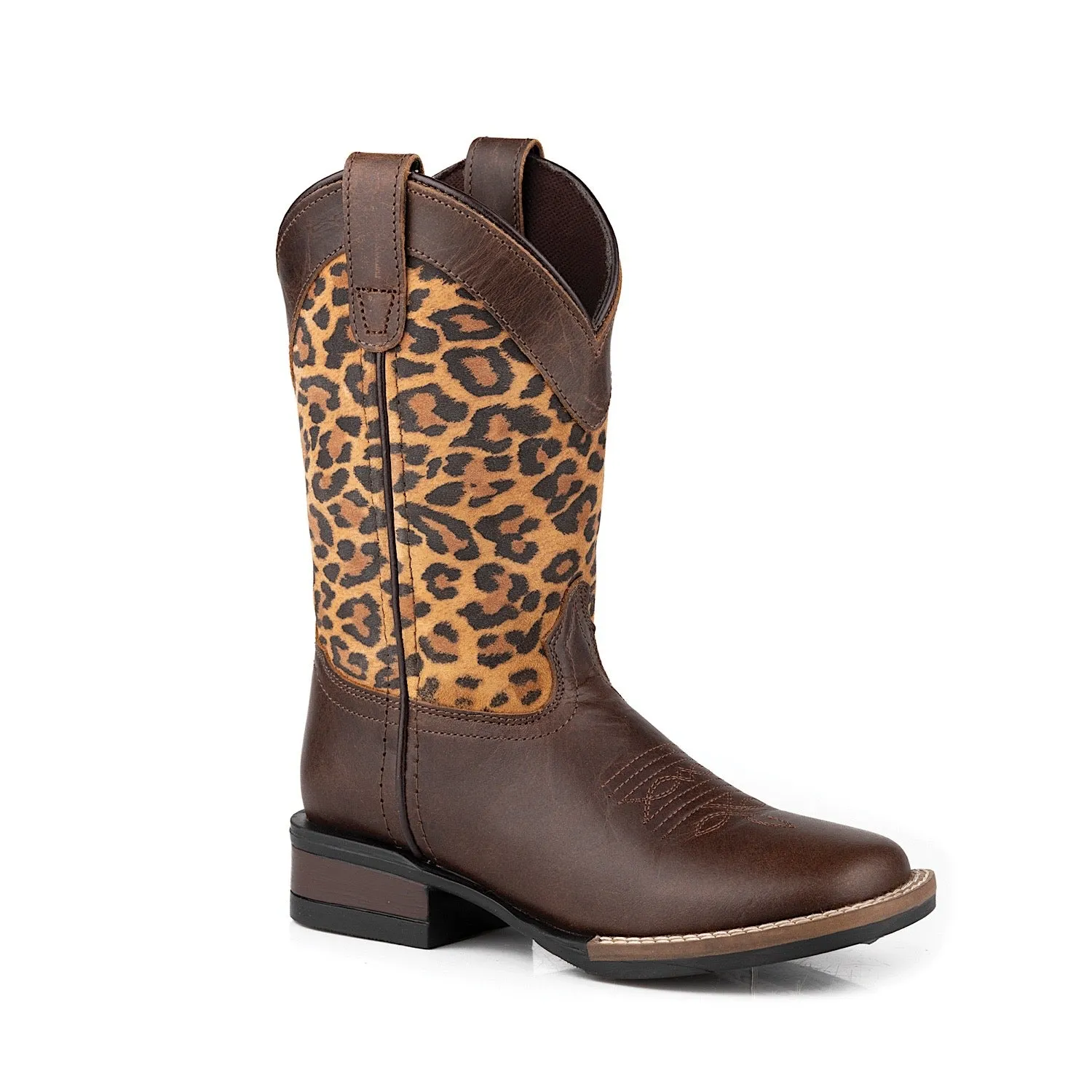 Roper LITTLE KIDS Monterey Boot Leopard Brown Leather/Suede leopard Print
