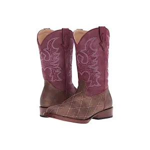 Roper LITTLE KIDS Square Toe Crosscut Boot Raspberry